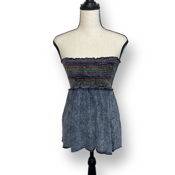 🔵 Urban Outfitters Staring at Stars Boho Strapless Ruffle Tube Top XS (WT-1&2) - Picture 3 of 7